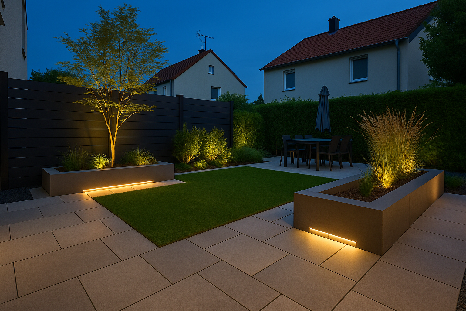 Moderner Stadtgarten in Nürnberg - Garten- und Landschaftsbau